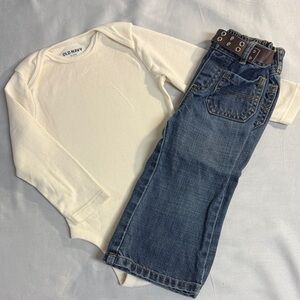 Old Navy Kids - Cream Long Sleeve Tee and Jeans